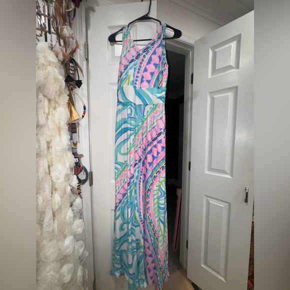 Beautiful long, Lily Pulcher dress gently used - Picture 1 of 5